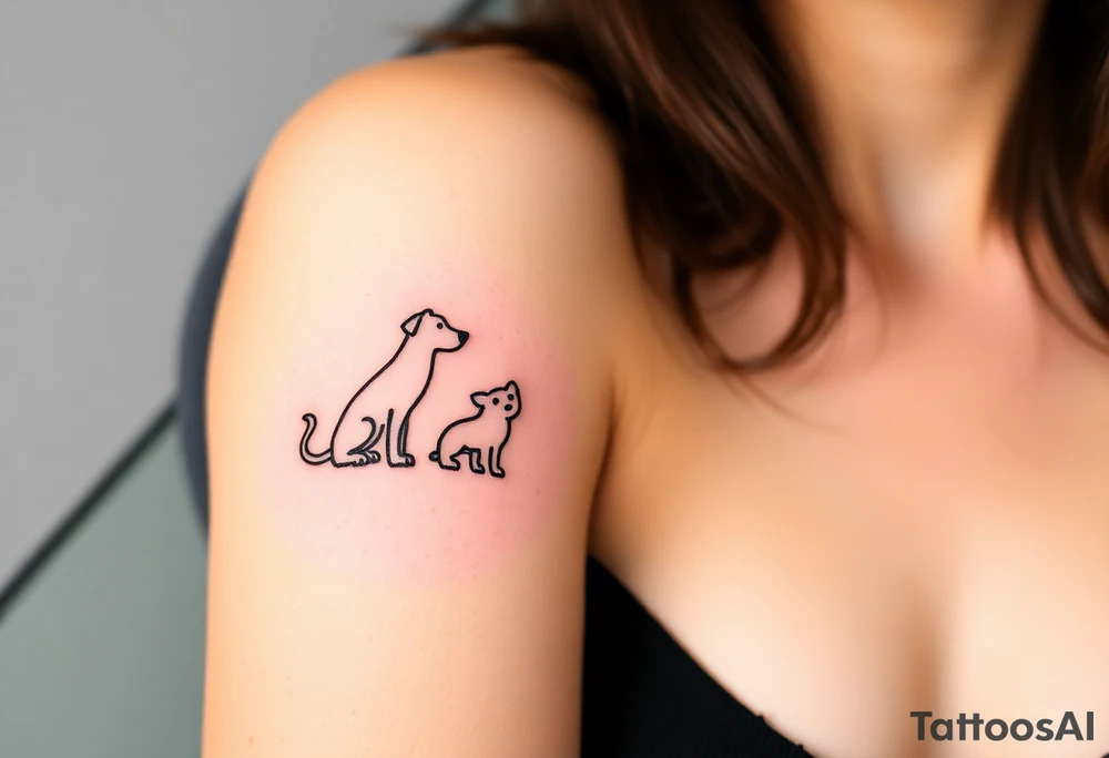 Pet friendship tattoo idea