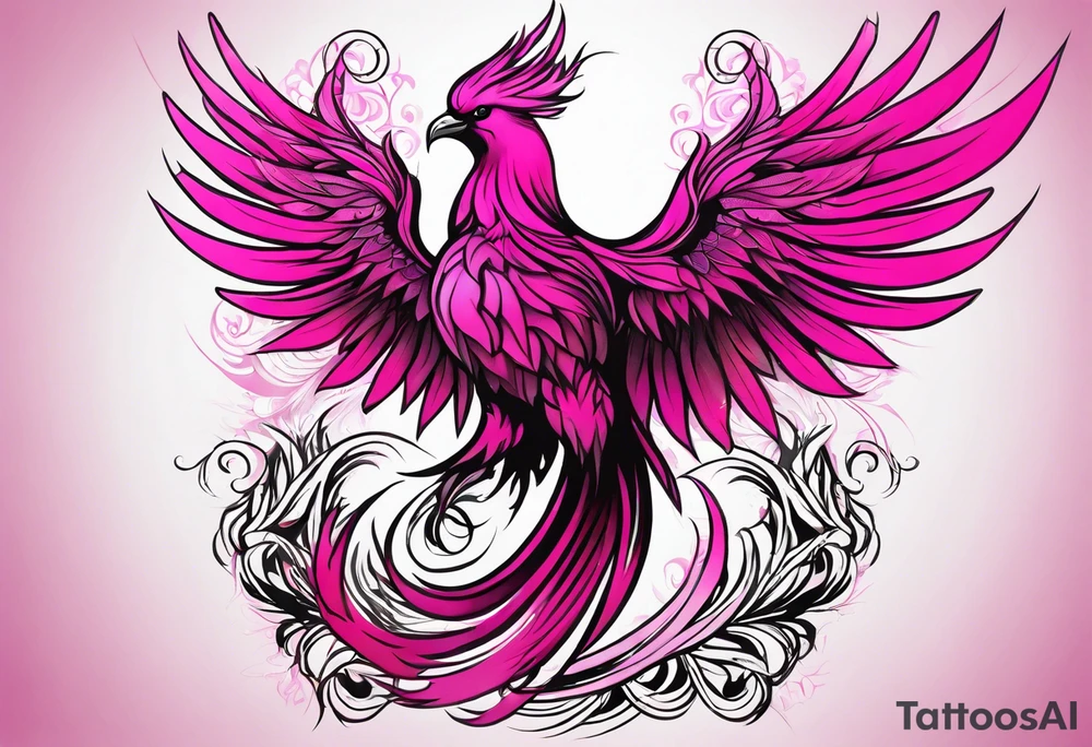 Phoenix pink tattoo idea