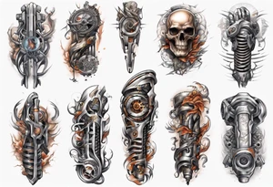 biomechanical forearm tattoo idea