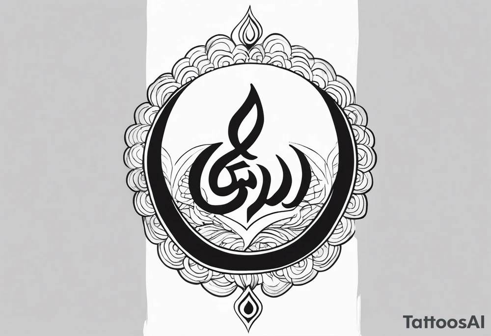 Tattoo ਨਿਰਭਉ ਨਿਰਵੈਰ written in Gurmukhi written text. Add fire and heart to symbolize strength and love tattoo idea