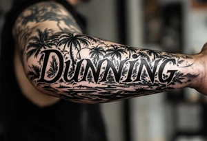 Dunning, Jungle theme with palm trees,taino symbols,philipino sun, tattoo idea