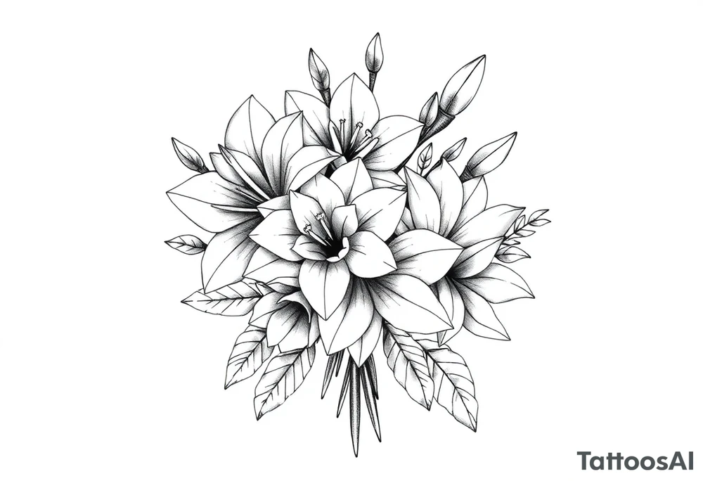 flower bouquet that has daffodil, violet and narcisuss tattoo idea flower bouquet that has daffodil, violet and narcisuss tattoo idea
