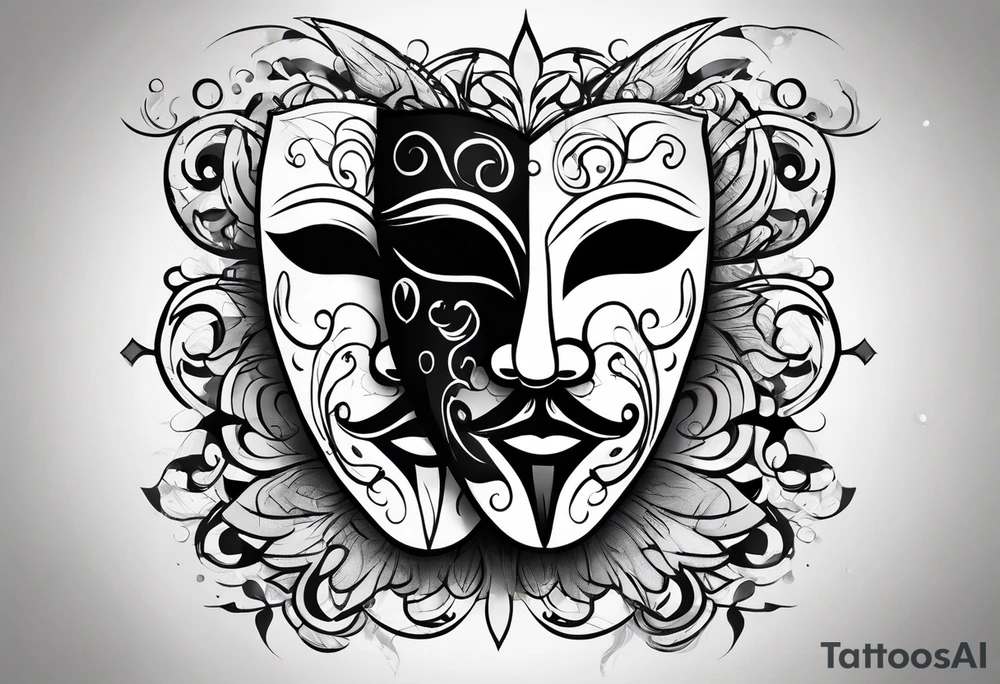 Comedy and Tragedy masks tattoo idea