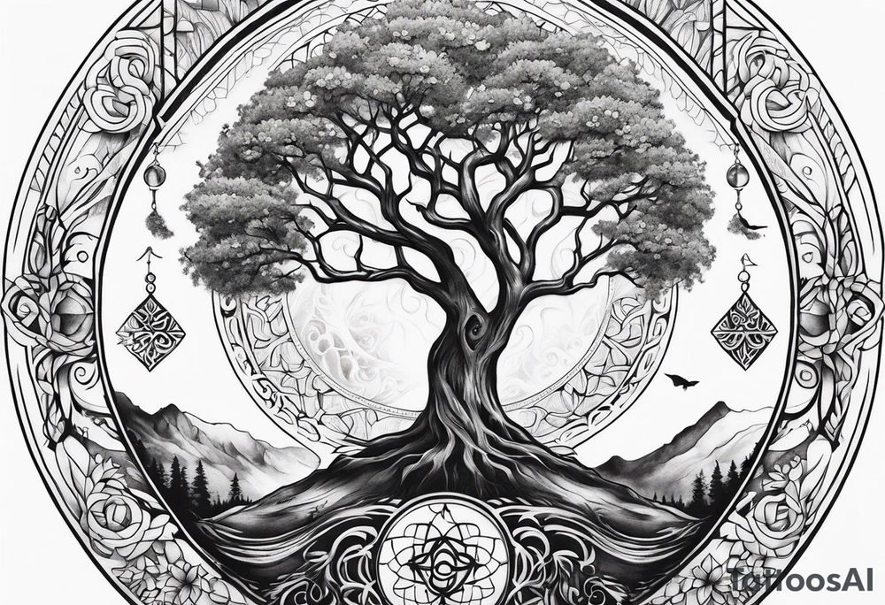 Nordic tree of life tattoo tattoo idea