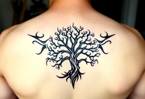Swirling 
Tree moving in a spiral direction tattoo idea