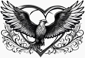 phoenix wings that makes a heart tattoo idea