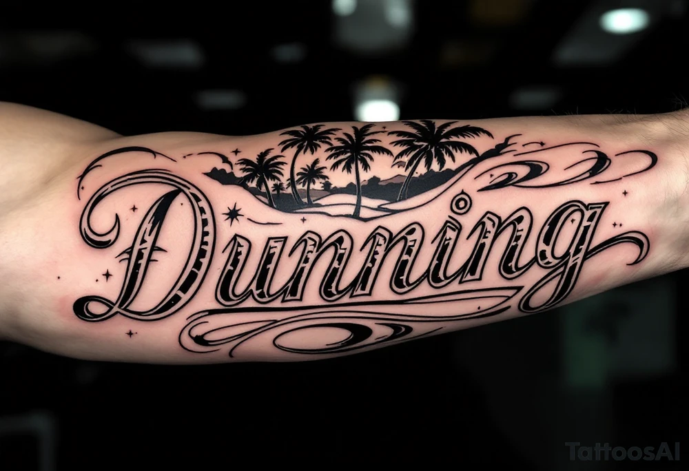 Dunning, Romanian theme with palm trees,sun, tattoo idea