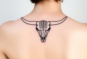 Longhorn skull with scales tattoo idea