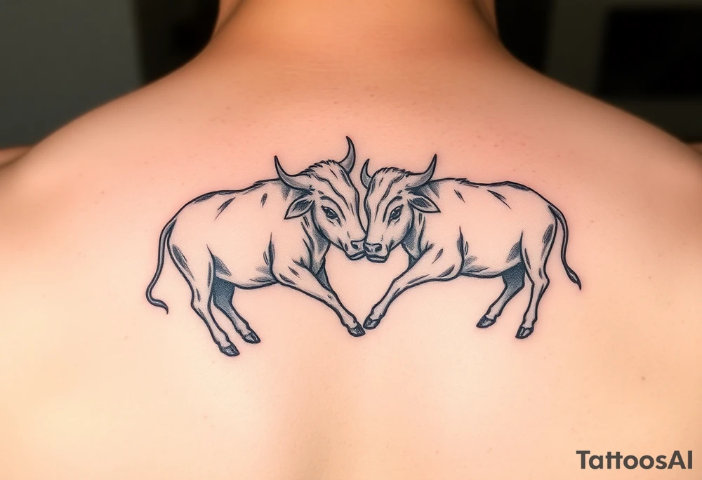 2 mini cows twisted together showing eternity love tattoo idea