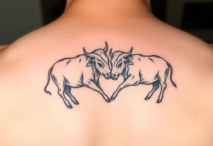 2 mini cows twisted together showing eternity love tattoo idea