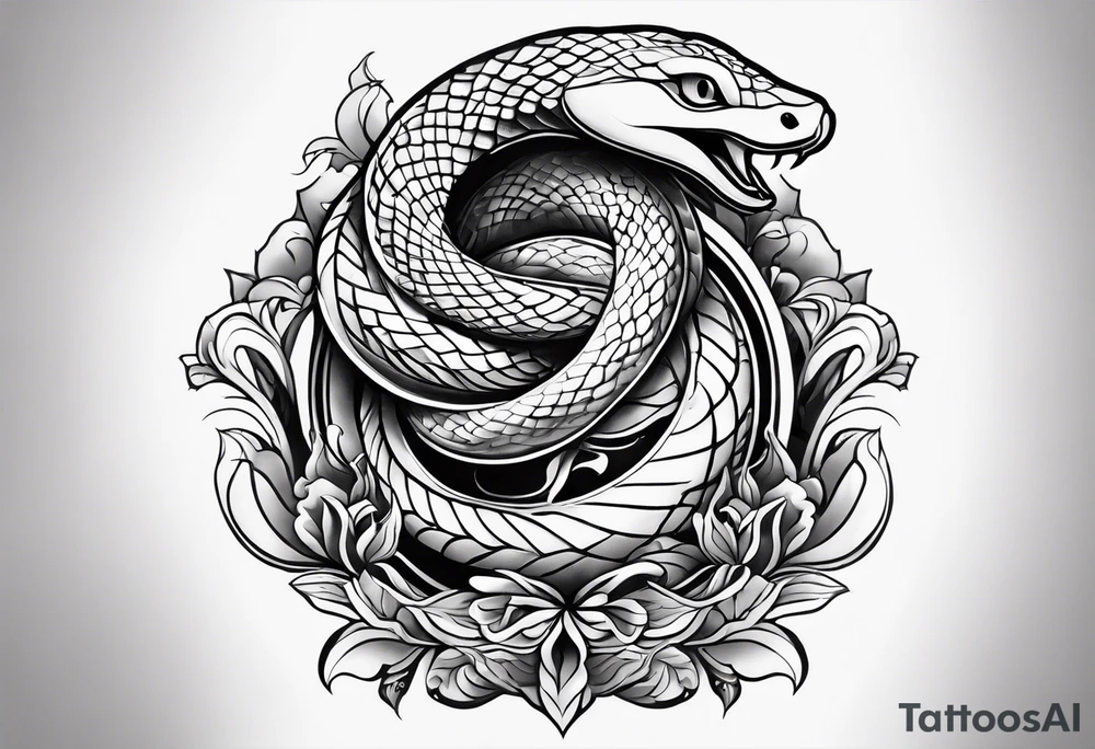 A Snake and a dove simple arm tattoo tattoo idea