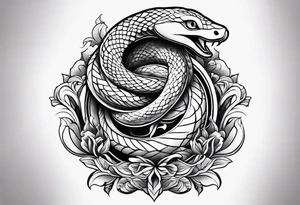 A Snake and a dove simple arm tattoo tattoo idea