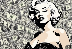 marilyn monroe scarface  money backgrouund tattoo idea