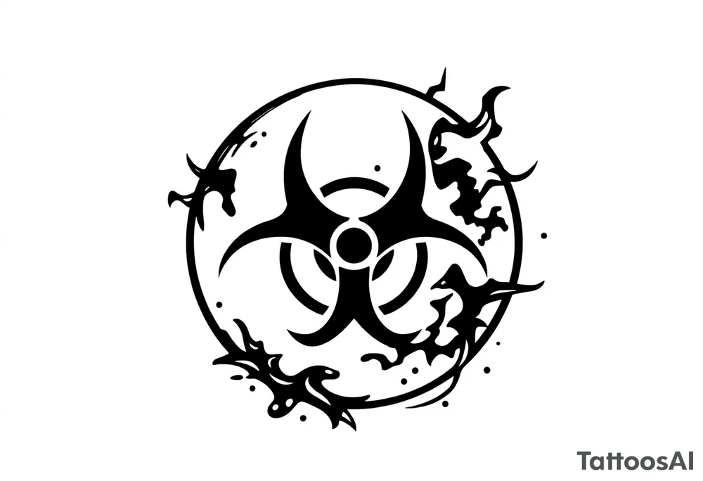 Contagion sign imwith toxic spill behind tattoo idea