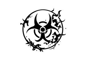 Contagion sign imwith toxic spill behind tattoo idea
