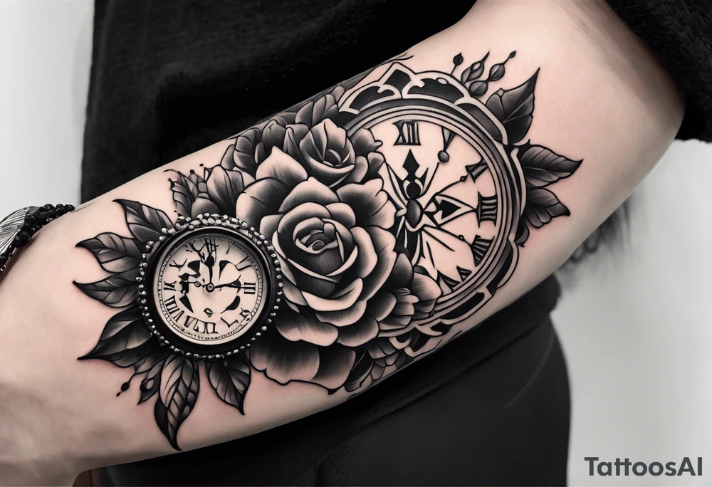 rosary tattoo on forearm tattoo idea