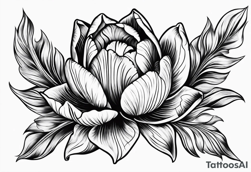 closed mini tulip tattoo idea