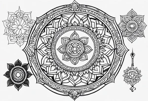 Single needle Thai mandala finger tattoos tattoo idea