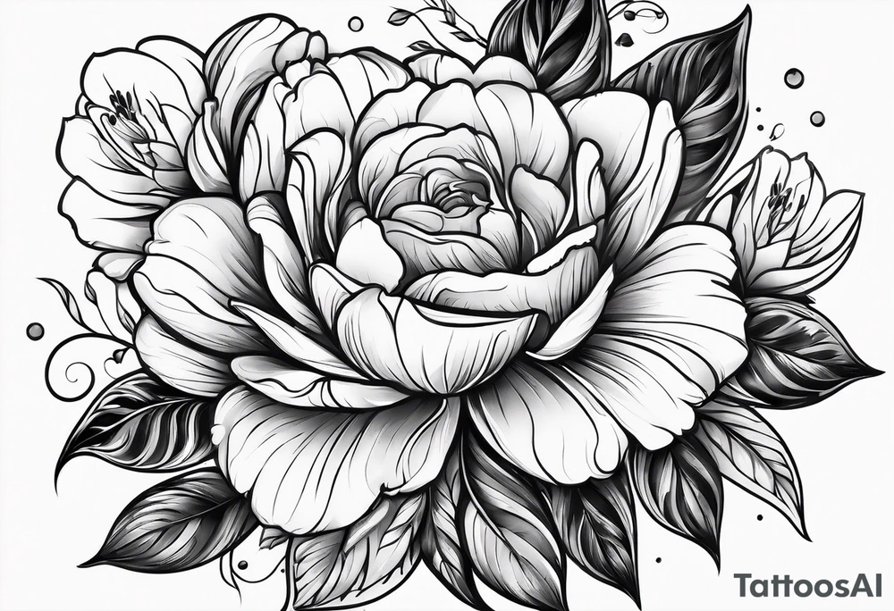 logo with floral elements tattoo idea