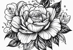 logo with floral elements tattoo idea