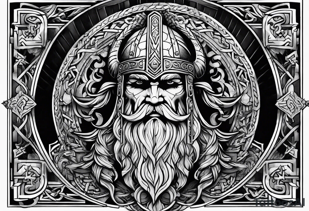 The Viking is at the bottom of the stairs that lead to the gate to Valhalla. tattoo idea