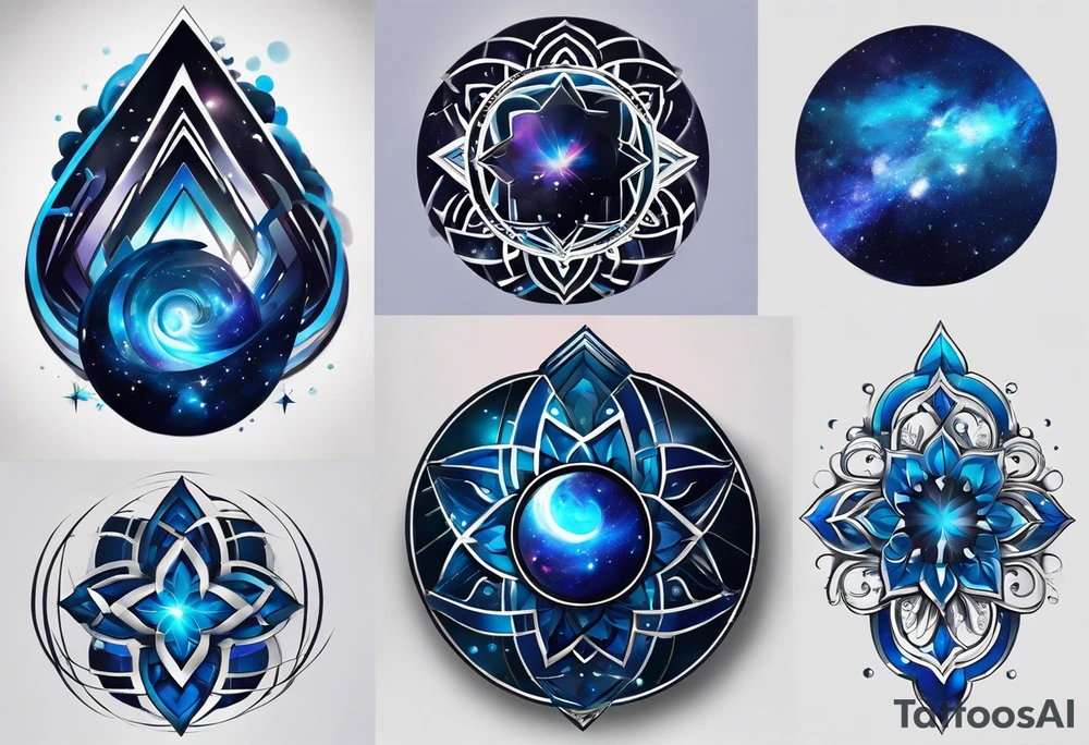 I want a Galaxy spyral tattoo the ones that look like an s shape because they are spinning so fast I want it in all blue but different shades of blue and it will be on my ass cheek so make it cute and conples and very aesthetic tattoo idea