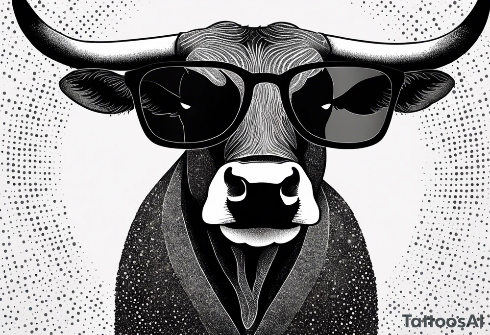 taurus with sunglasses tattoo idea