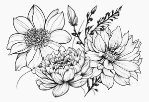 chrysanthemum and gladiolus tattoo idea