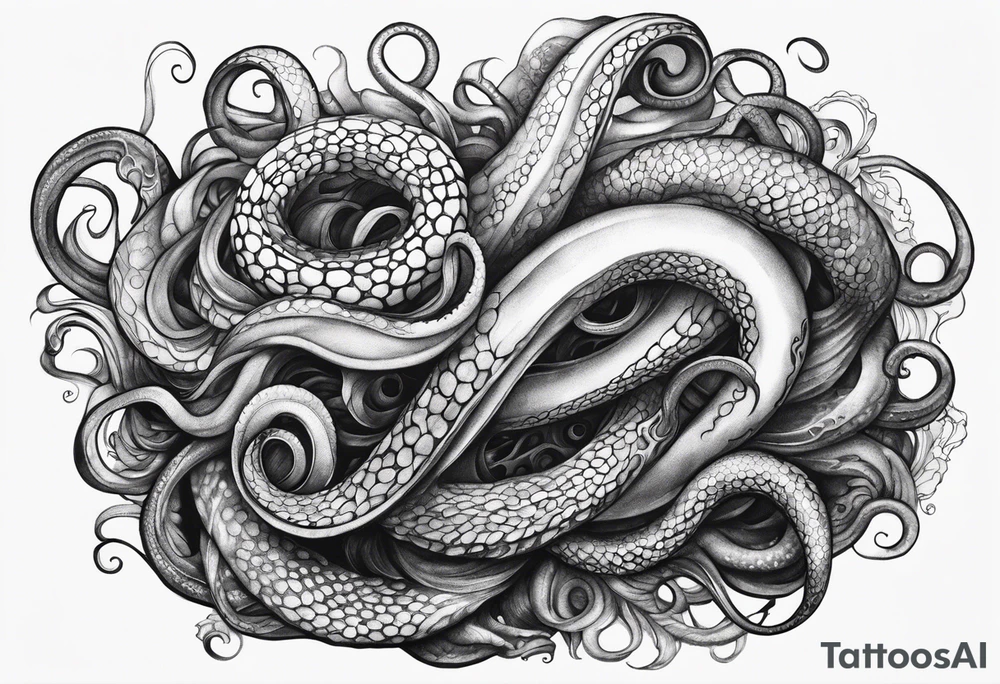 one outstretched tentacle tattoo idea