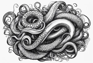one outstretched tentacle tattoo idea