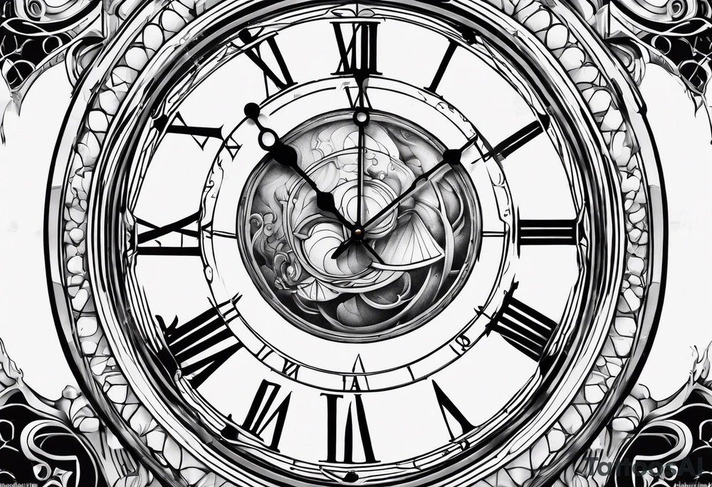 The Dali artist melting clock in a geometric style tattoo idea
