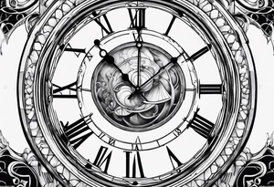 The Dali artist melting clock in a geometric style tattoo idea