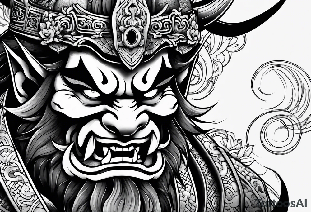 Japanese oni sleve tattoo idea