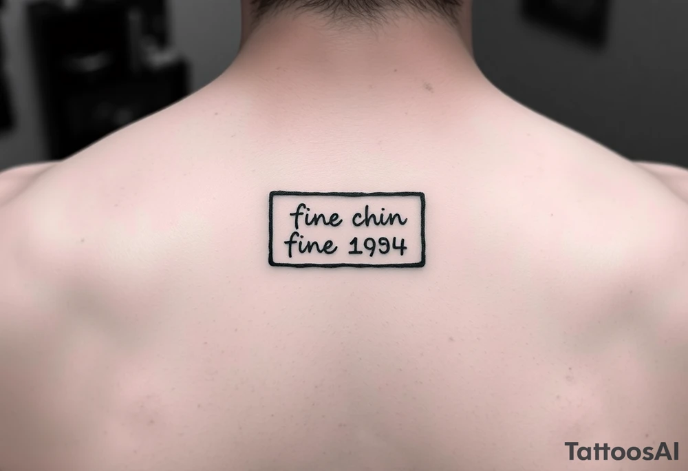 Matchbook with phone number on inside with the words “fine china” as the signature tattoo idea