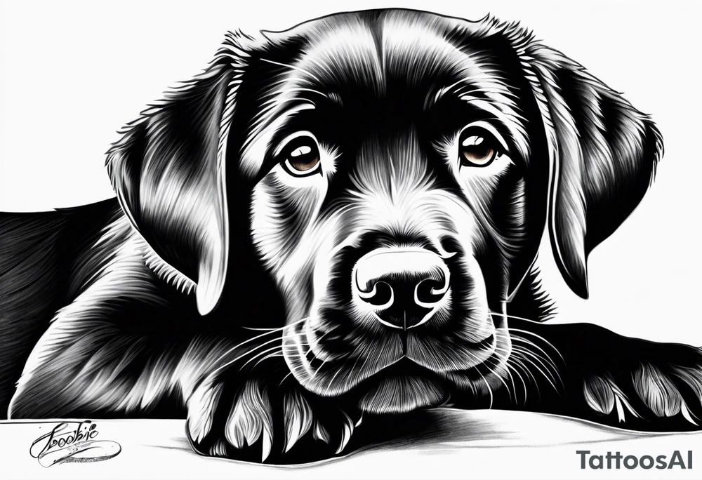 Doobie Labrador  puppy tattoo idea
