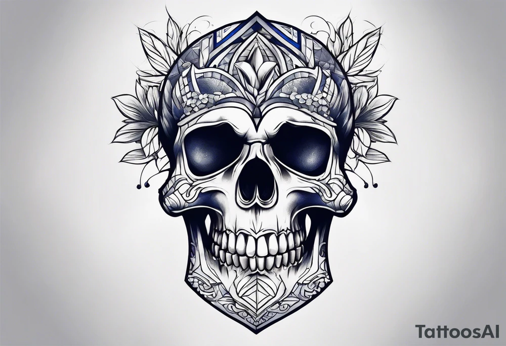 Coverup navy theme skull tattoo idea