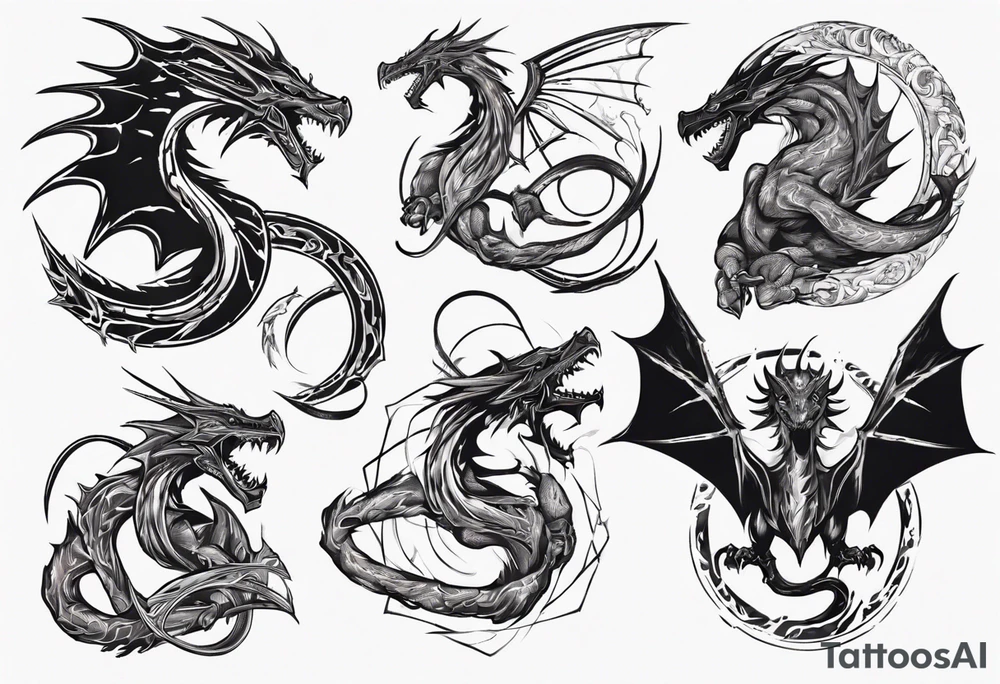 a wyvern with its rider tattoo idea