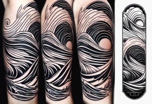 simple wave for outside forearm tattoo idea