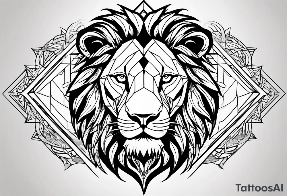 Courageous lion tattoo idea