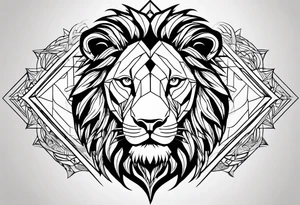 Courageous lion tattoo idea