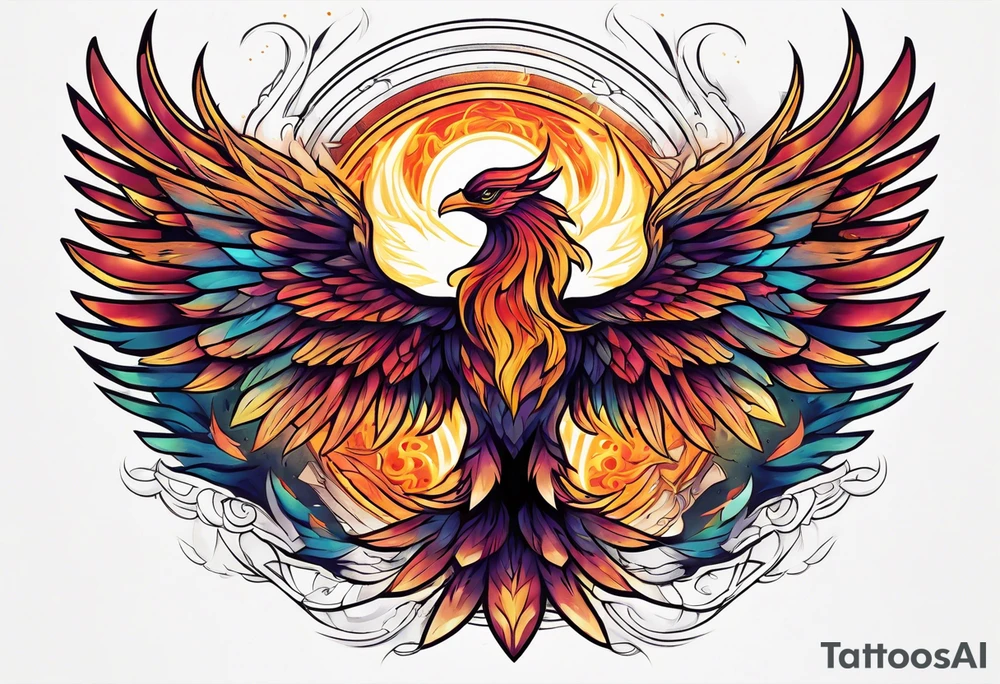 Phoenix rising from the ashes tattoo idea