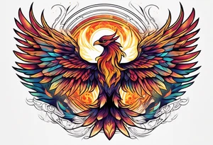 Phoenix rising from the ashes tattoo idea