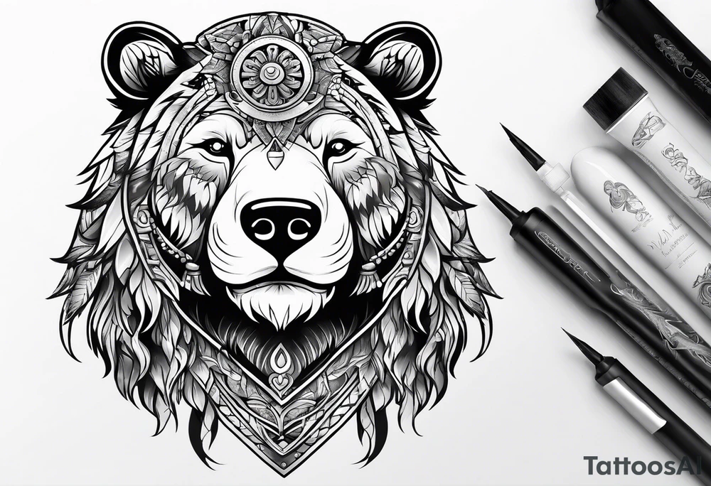Snow bear warrior tattoo idea