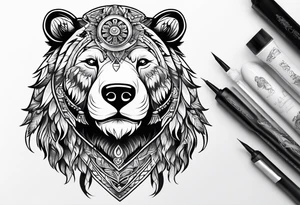 Snow bear warrior tattoo idea