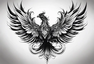 Evil Phoenix with classical smoke tattoo idea