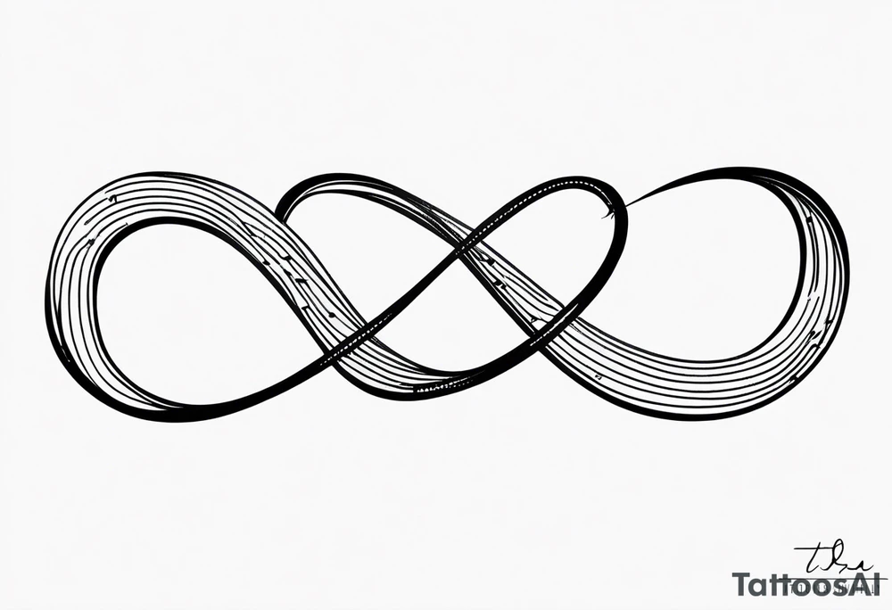 Infinity symbol with letters “TB5” tattoo idea
