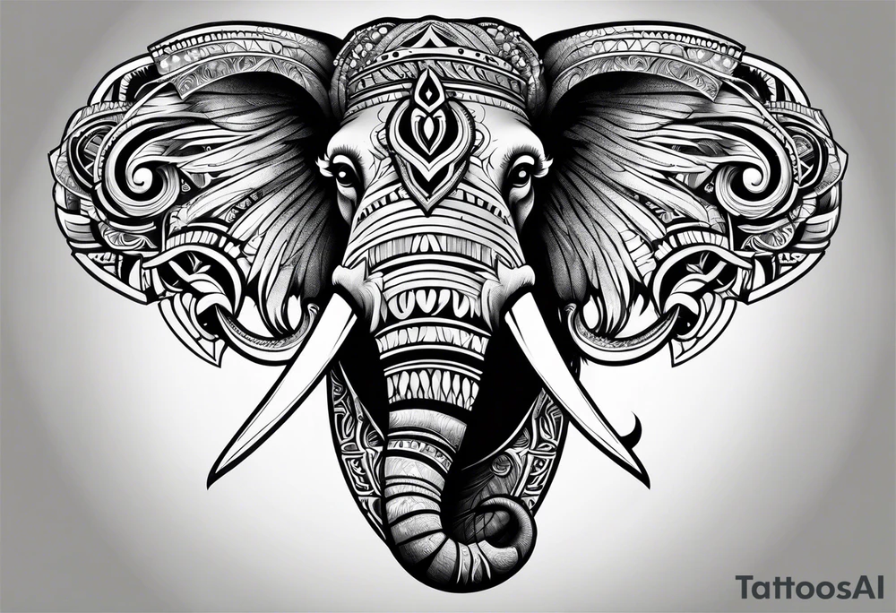 strong mammoth tattoo idea