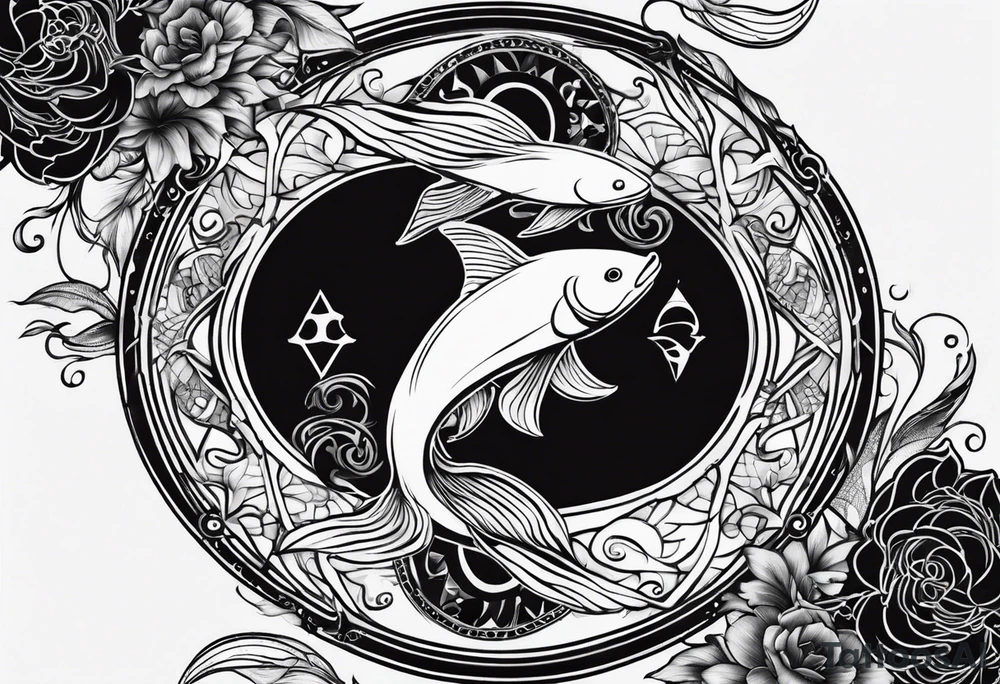 masculine pisces with yin and yang tattoo idea tattoo idea