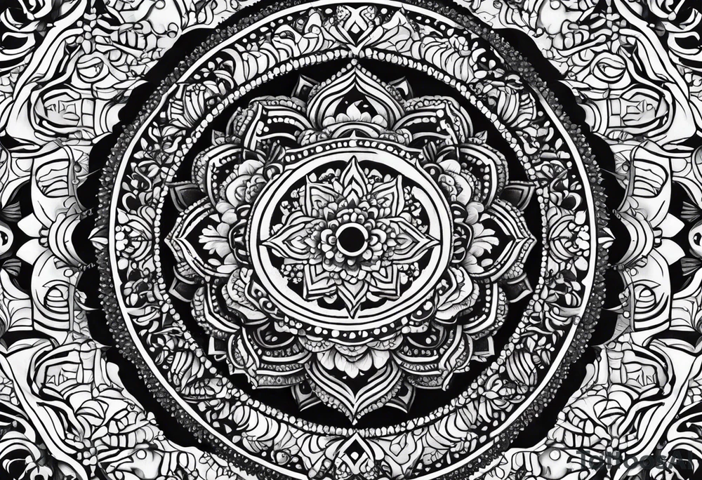 Rattlesnake mandala henna black tattoo design tattoo idea
