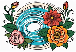 baptize in water


old school vintage simple traditional design with vintage flowers surrounding
bold color simple tattoo idea